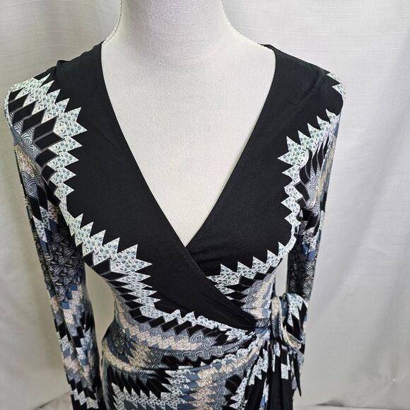 Cache Geometric Print Wrap Dress Size XS - Picture 4 of 9